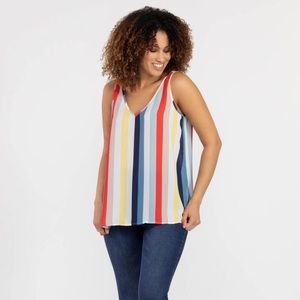 Tribal Bold Stripe Sleeveless Blouse